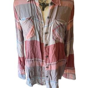 Lucky Brand Plaid Shirt in Blue and Red
